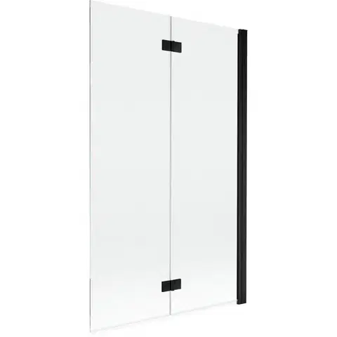 Sprchové dvere MEXEN - MIST vaňová zástena 110x150 cm 6mm 2-s, čierna, číra, pravá 8A9-110-002-70-00-P