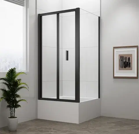 Sprchové dvere POLYSAN - DEEP BLACK obdĺžniková sprchová zástena 1000x750 L/P varianta,číre sklo MD1910B-01
