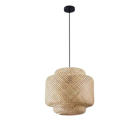 Svietidlá  Luster na lanku BERTA 1xE27/20W/230V pr. 40 cm bambus 328410
