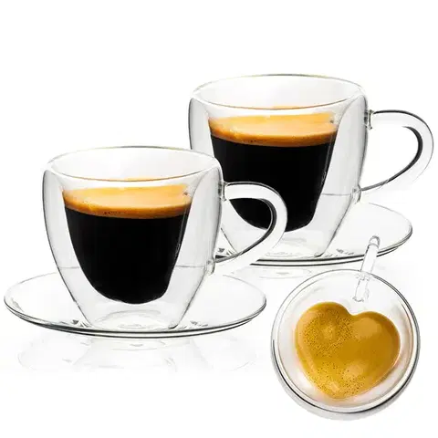 Hrnčeky a šálky 4Home Termo pohár šálka s podšálkou Heart Hot&Cool, 150 ml, 2 ks