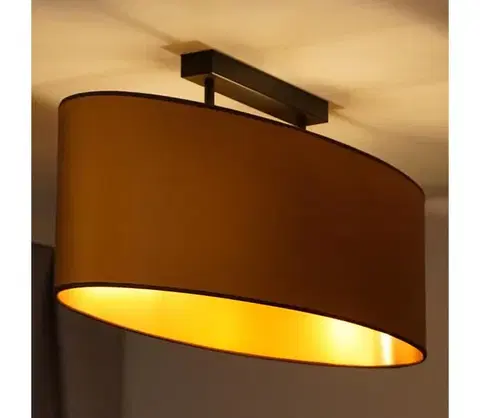Svietidlá  - Prisadený luster OVAL VEGAN 2xE27/15W/230V hnedá 604383