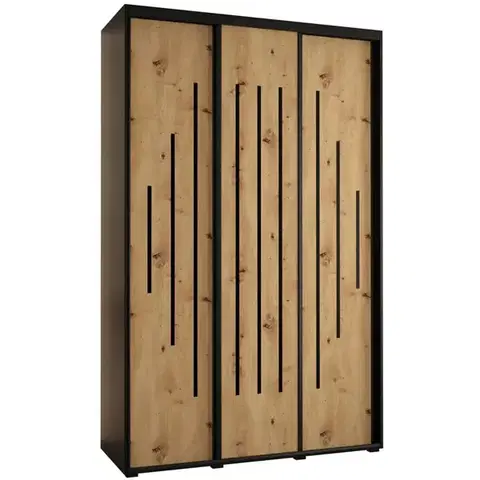 Šatníkové skrine Skriňa 45 Canaris 12 160 čierna/artisan/čierna