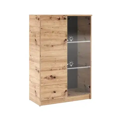 Nábytok ArtAdrk Vitrína EVI 02 | s LED osvetlením