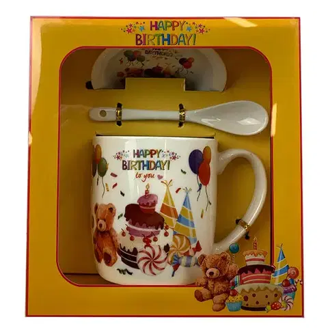Hrnčeky, šálky, podšálky MAKRO - Hrnček Happy Birthday rôzne dekory