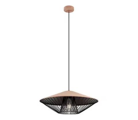 Svietidlá Redo 01-3009 - Závesný luster GRILL na lanku 1xE27/42W/230V pr. 49,5 cm čierna/hnedá 01-3009
