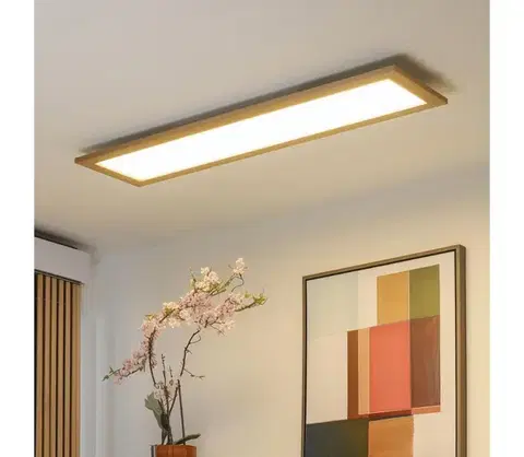Svietidlá BRILAGI - LED stmievateľné svietidlo SLIMFRAME WOOD LED/58W/230V 124x34 cm + diaľkové ovládanie BG1548+EG99424