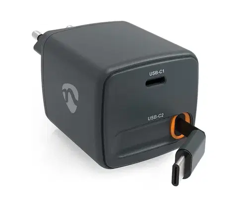 Predlžovacie káble  WCHARC30WBK - Nabíjačka so zatahovacím káblom Power Delivery 30W 2xUSB-C čierna WCHARC30WBK