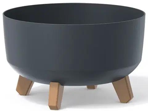 Kvetináče a truhlíky NABBI DGRL300L plastový kvetináč na nožičkách 28,5 cm antracit