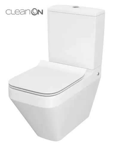 Záchody CERSANIT - WC KOMBI CREA CLEANON 011/020 ŠTVOREC, NÁDRŽKA 011 3/5, SEDADLO DUR SLIM WO LW ONE K114-022-S-SET