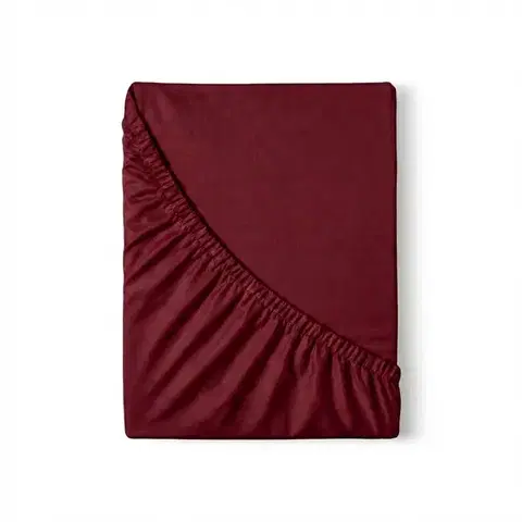 Plachty Kvalitex Saténové prestieradlo s gumou vínová, 160 x 200 cm