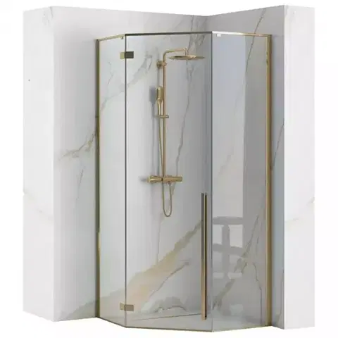 Sprchové kúty Sprchový kút Diamond Rea K6616 100x100x195 gold
