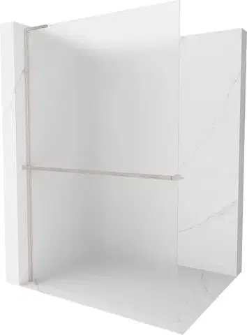 Sprchové dvere MEXEN/S - Kioto+ L Sprchová zástena WALK-IN s poličkou a držiakom uterákov 80 x 200, dekor, nikel kartáčovaná 800-080-123-97-30