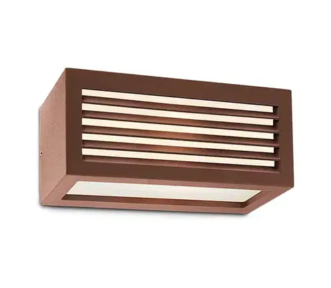 Svietidlá Redo 9899 - Vonkajšie nástenné svietidlo BRICK 1xE27/23W/230V IP54 hnedá 9899