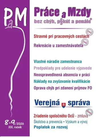 Pracovné právo Práce a Mzdy 8-9/2026 - Stravné, Rekreácie - Kolektív autorov