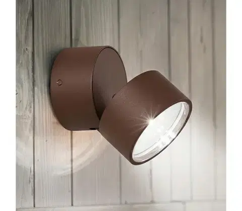 LED osvetlenie Ideal Lux - LED Vonkajšie Nástenné Svietidlo OMEGA LED/7W/230V CRI 90 IP54 hnedé 285498