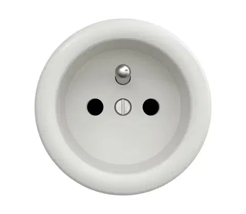 Predlžovacie káble Reblig - Retro zásuvka bez rámika 230V keramická biela K/ZF