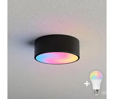 Svietidlá BRILAGI - LED RGBW Stmievateľné stropné svietidlo CLARE 1xE27/12W/230V čierne BG2155+AI0819