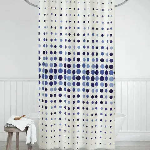 Závesy Bellatex Sprchový záves Bodky modrá, 180 x 200 cm