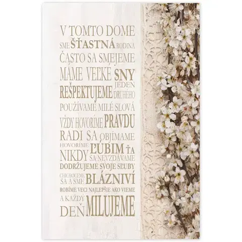 Obrazy s textom Obraz s rámom - V tomto dome