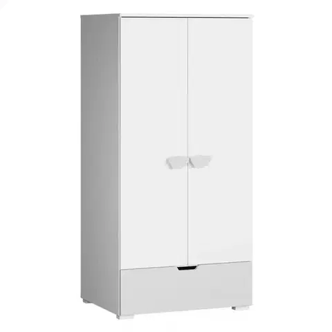Šatníkové skrine Skriňa Lulu 2d+1sz Biely+Šedá