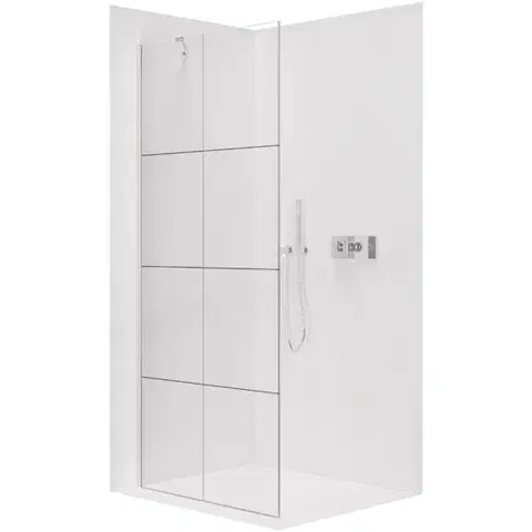 Sprchové dvere CERANO - Sprchová zástena Walk-in Onyx YL/P - 8 mm - chróm, industriálne sklo - 110x200 CER-8050BD1394
