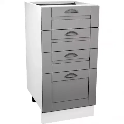 Kuchynské skrinky stojace Kuchynská skrinka Linea D40S4 grey