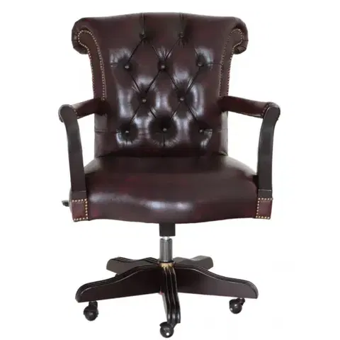 Sedacie súpravy Kancelárska stolička Chesterfield Court z pravej hovädzej kože New Red