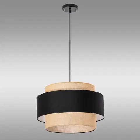 Lampy do obývačky Závesné svietidlo W-1204/1-40 JUTE/BLACK LW1