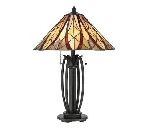 Lampy Elstead QZ-VICTORY-TL - Stolná lampa Tiffany VICTORY 2xE27/60W/230V QZ-VICTORY-TL