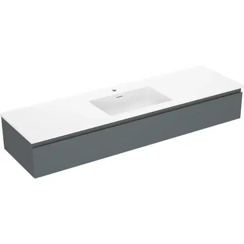Kúpeľňový nábytok MEXEN/S - Orio kúpeľňová skrinka 160 cm s umývadlom Otis, 1 šuplík, grafit mat/biela mat 91A10-16023-1-BF66-W18M01