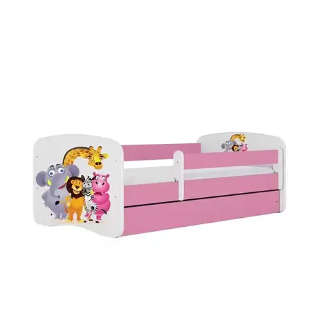 Postele pre dievčatá Detská Posteľ. Babydreams+Sz+M Ružová 80x160 Zoo