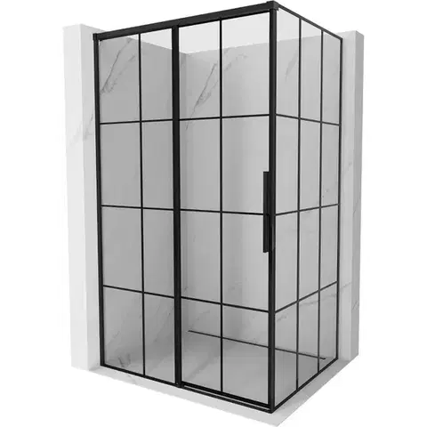 Sprchovacie kúty MEXEN/S - Rox sprchovací kút posuvný ľavá 135 x 95, čierna kratka, čierna 8C2-135-095-70-77-L