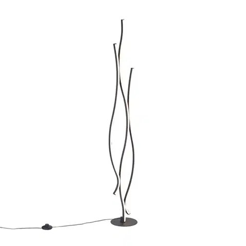Stojace lampy Dizajnová stojaca lampa čierna vrátane LED stmievateľná - Ying