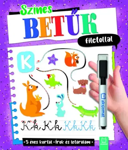 Pre deti a mládež - ostatné Színes betűk filctollal - Írok és letörlöm - 5 éves kortól - Agata Kaczynska