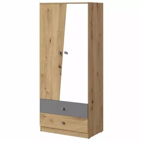 Šatníkové skrine Skriňa Nero 01  80 – Šedá Mat