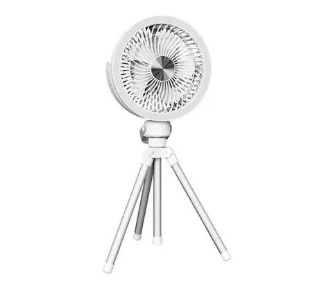 Ventilátory  Nabíjací stolný látor s LED osvetlením 8W/3,7V 2400 mAh biela PRDF0556