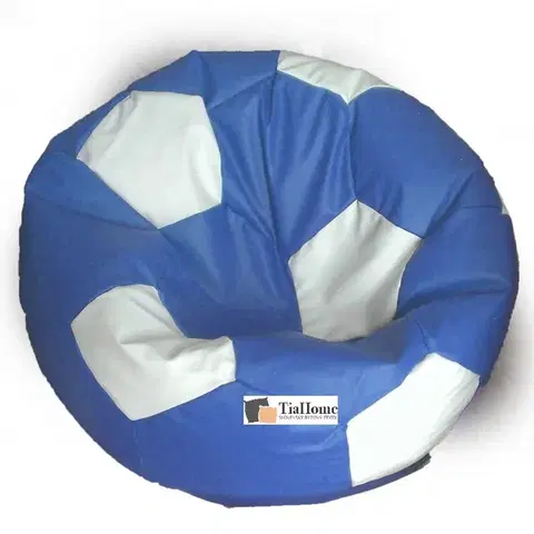 Sedacie vaky a kocky Sedací vak futbalová lopta XXL TiaHome - modro biela