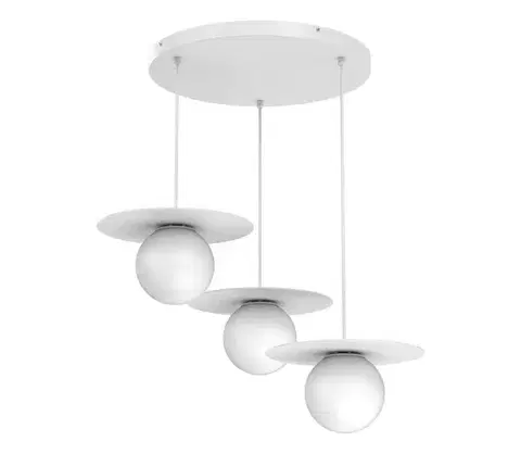 Svietidlá  Závesný luster na lanku FLAT 3xE27/15W/230V biela 9624