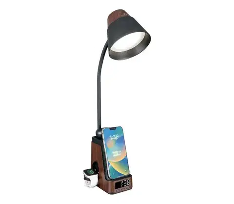 Lampy  08999L - LED+CCT stmievateľná stolná lampa s bezdrôtovým nabíjaním QI IDEAL LED/8W/230V hnedá 08999L