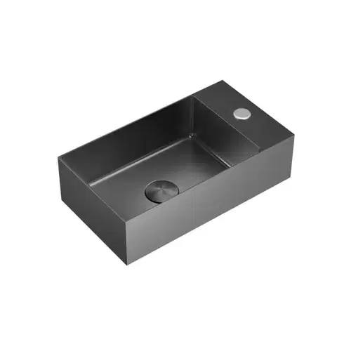 Umývadlá Závesné umývadlo vo farbe gun metal SAT Aurum 40x22 cm bez prepadu SATAUR4022BGM SATAUR4022BGM