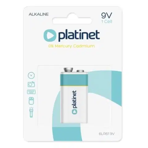 Batérie primárne PLATINET Monočlánok alkalický 9V, 6LR61 PLATINET, batéria
