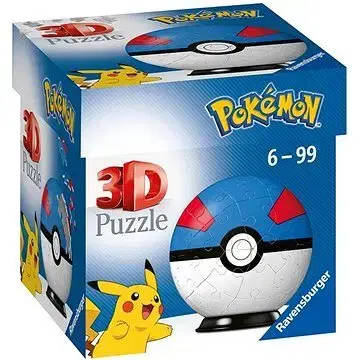 Limitovaná edícia Ravensburger Puzzle-Ball Pokémon: Poké Ball modro-červený 54 Ravensburger