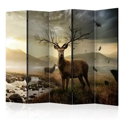 Paravány Paraván Deers by mountain stream Dekorhome