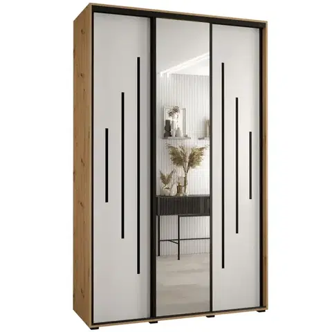 Šatníkové skrine Skriňa 45 Canaris 13 180 artisan/biela/čierna