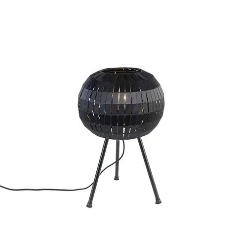 Stolné lampy Moderná trojnohá stolná lampa čierna - Zoë