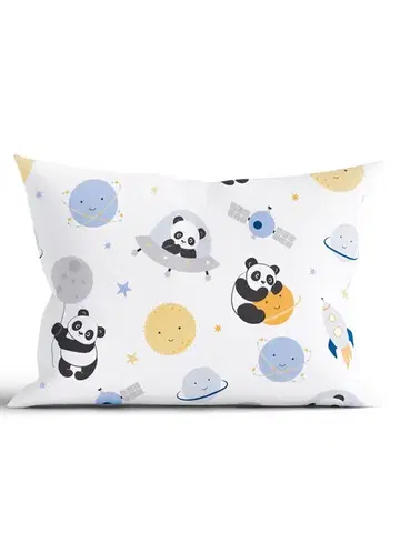 Dekoračné obliečky MKLozkoviny.sk Bavlnená obliečka na vankúš Renforcé 40 × 60 cm – Vesmírna panda-  -