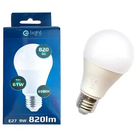 Žiarovky E27 Žiarovka LED A60 9W E27 6500K EKZA030