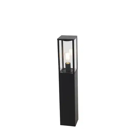 Zahradne stlpove lampy Inteligentná vonkajšia stojaca lampa čierna 80 cm vrátane Wifi ST64 - Charlois