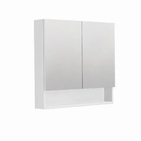 Kúpeľňový nábytok Zrkadlová skrinka SAT Cubeway 80x14x72 cm lamino biela lesk GALCU80BL GALCU80BL