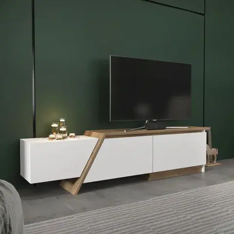 TV stolíky TV stolík Zonas - White, Walnut